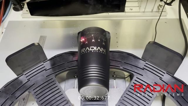 3D CO2 100 Watt Galvo Laser Marking on Powder Coated Metal Tumbler - Halloween Edition