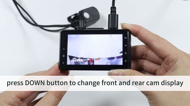 How to change Front and Rear view display on dash cam BT50?