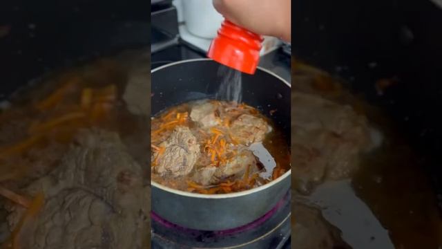 Легкий и быстрый рецепт вкусного плова! Quick and easy recipe for a famous Uzbek Plov! #shorts