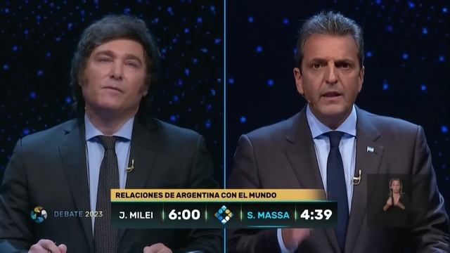 Resumen del debate presidencial en Argentina entre Sergio Massa y Javier Milei