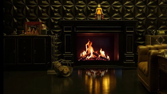 Камин из фильма ИГРА В КАЛЬМАРА. Потрескивание дров и музыка на фоне.