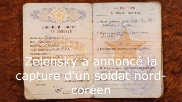 Zelensky a annoncé la capture d'un soldat nord-coréen