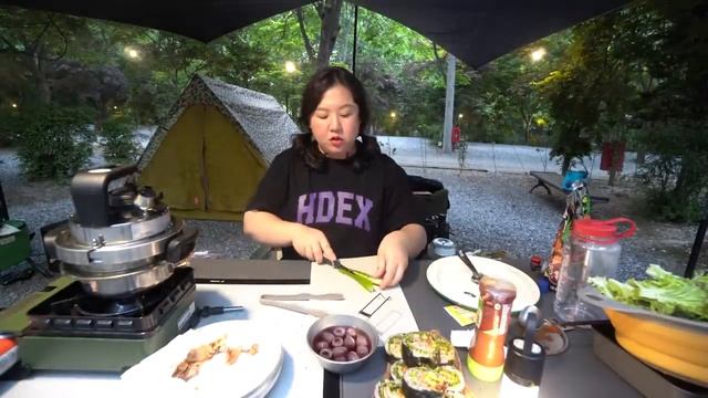 sub l 🌧 rain camping 왜 비는 밤에만 오는거야   새 타프, 새 텐트 들고 고고씽 ⛺️ 비 오는 날엔 이제 너야! 에이웍스 옥타타프 크고 좋네