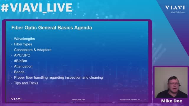 VIAVI Fiber Optic Basics Live-stream