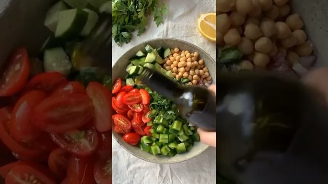 Chickpea and Feta Salad #Shorts