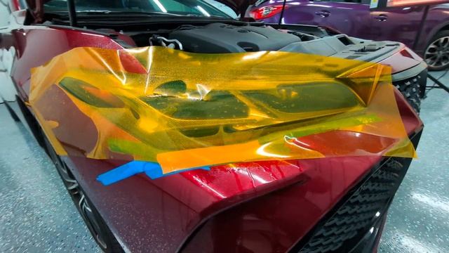 Hexis C4000 translucent yellow vinyl on Toyota Camry headlight