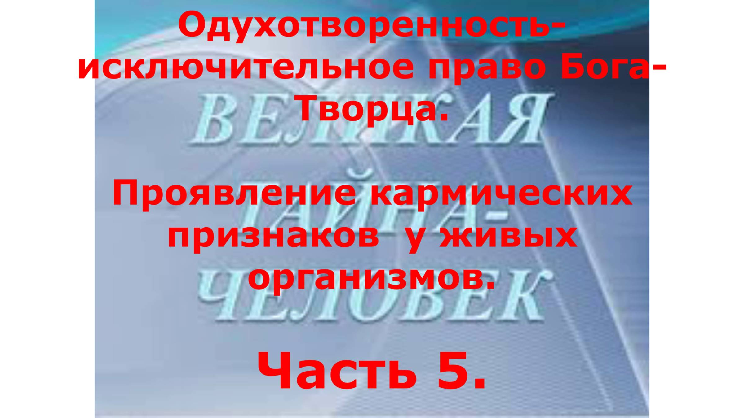 Семена реинкарнации. Кармические привычки, повадки.  Часть 5.