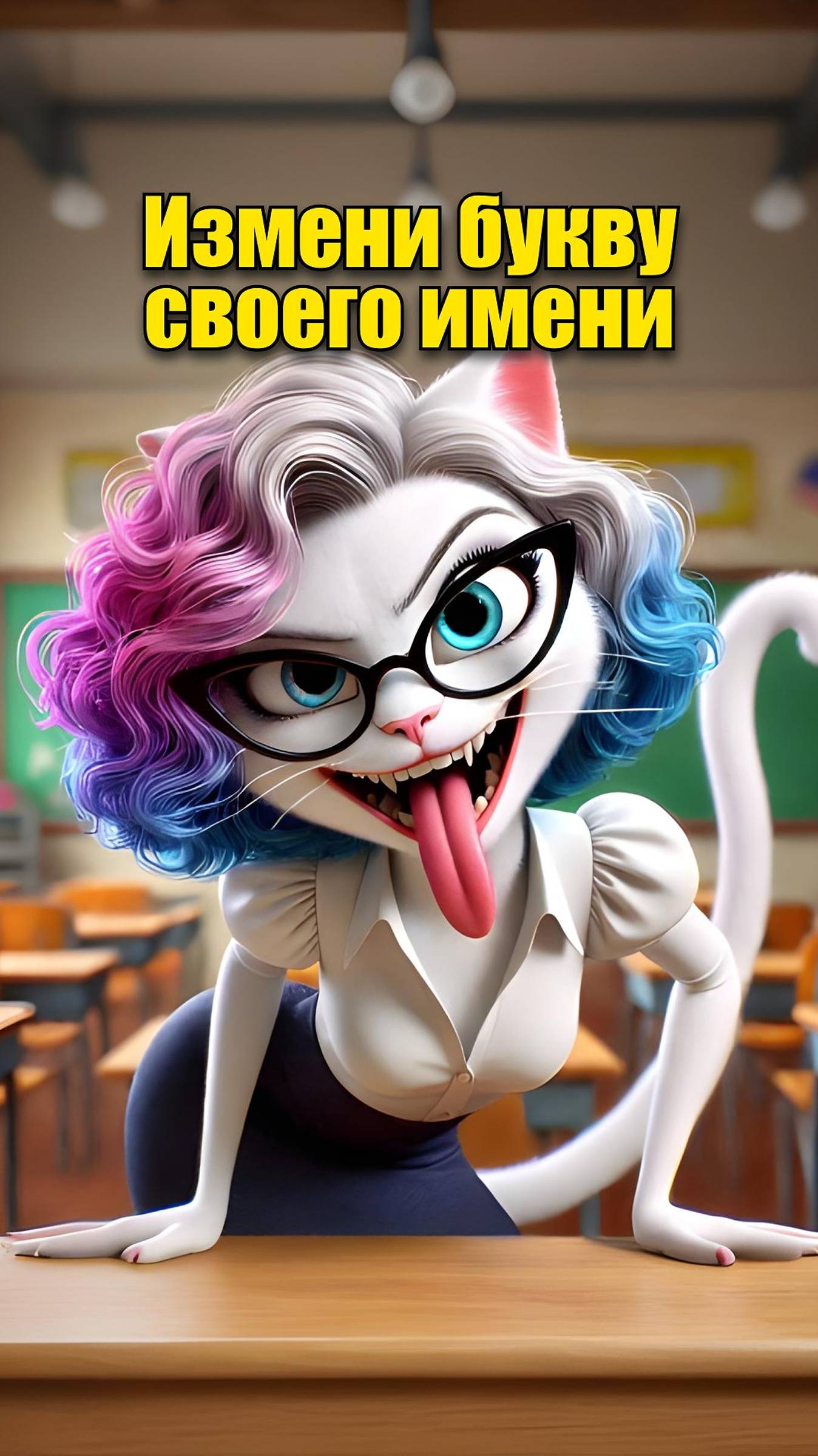 Замени первую букву своего имени в нейросети #dlle3 #aiart #aicat #chatgpt #котики #мультик #юмор