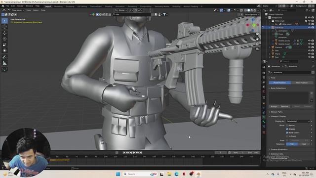 7 -3.7 Attach the rifle to the hand