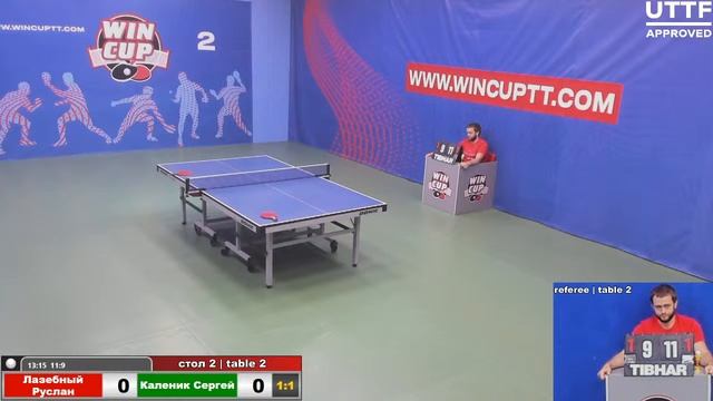 Лазебный Руслан 3-2 Каленик Сергей      Восток 4 WIN CUP 23.07.2021. Прямой эфир Зал 2.