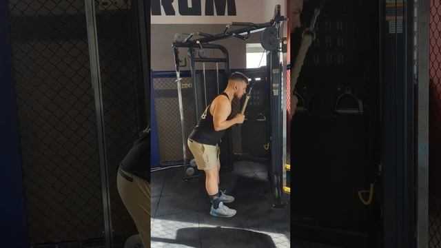 Разгибания рук на блоке 2 варианта#спорт #fitness #kg #кроссоверы #трицепс