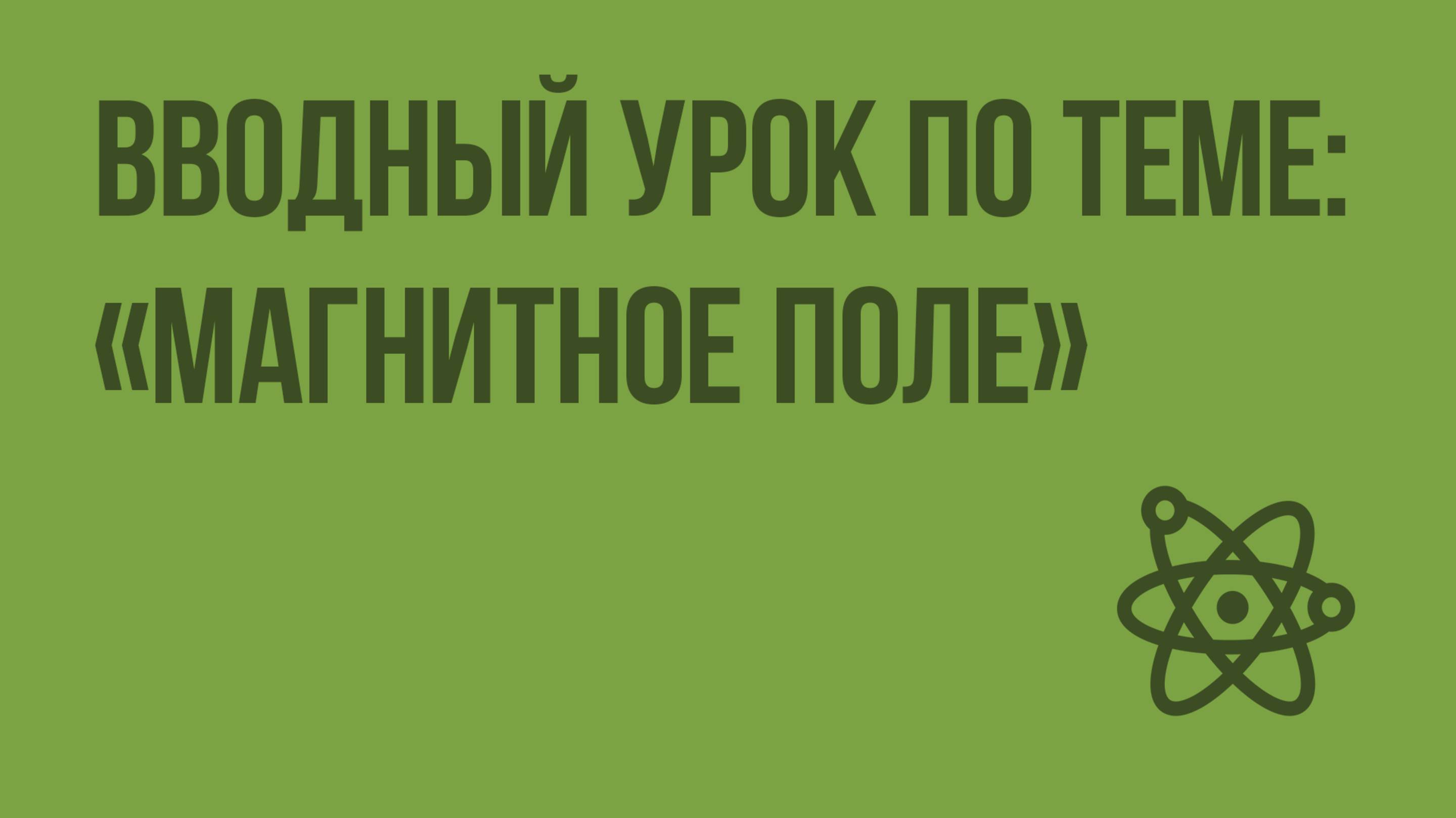 Вводный урок по теме «Магнитное поле». Видеоурок по физике 11 класс