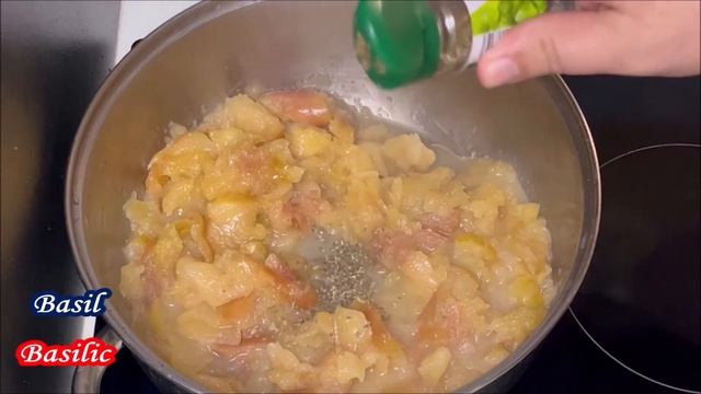 Recette facile de côte de porc à la compotée de pommes et basilic