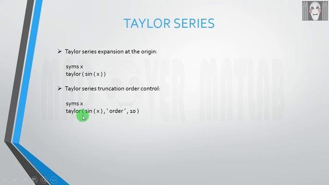 Taylor series expansion in MATLAB | CALCULUS in MATLAB part 5