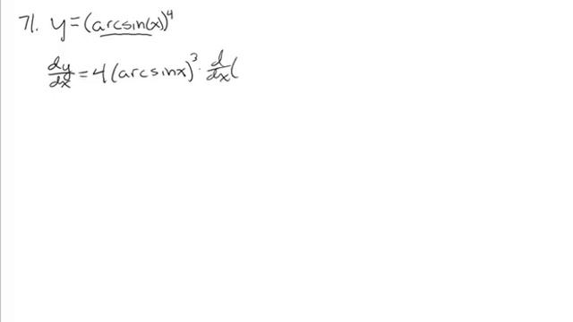 Derivative with arcsin and chain rule - ws71