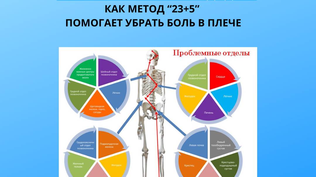 КАК ИСПОЛЬЗОВАТЬ МЕТОД "23+5" ДЛЯ ОТСТРАНЕНИЯ БОЛИ В ПЛЕЧЕ.