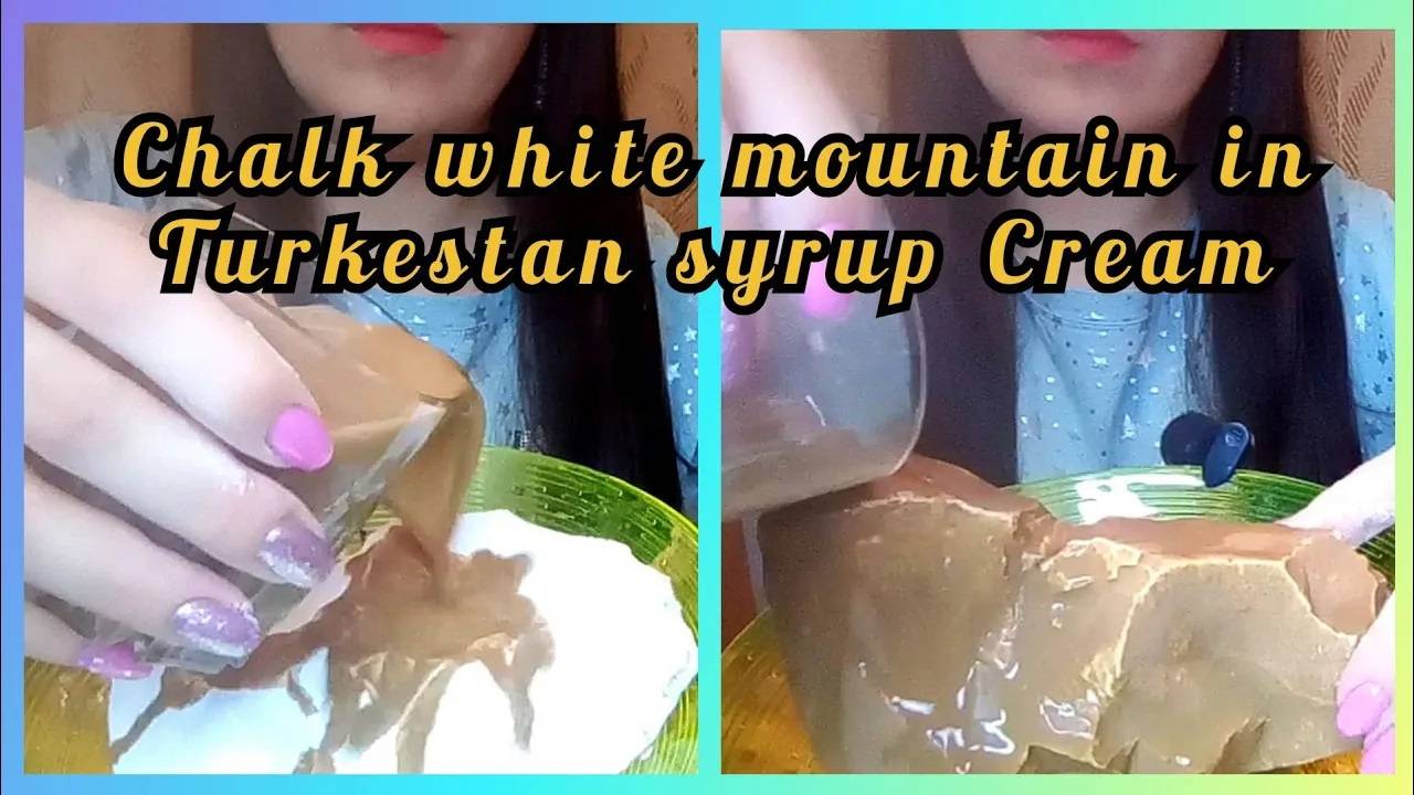 Асмр/ Мел Белая гора в сиропе Туркестан/ Asmr/mukbang/crunch/Chalk white mountain in Turkestan syru