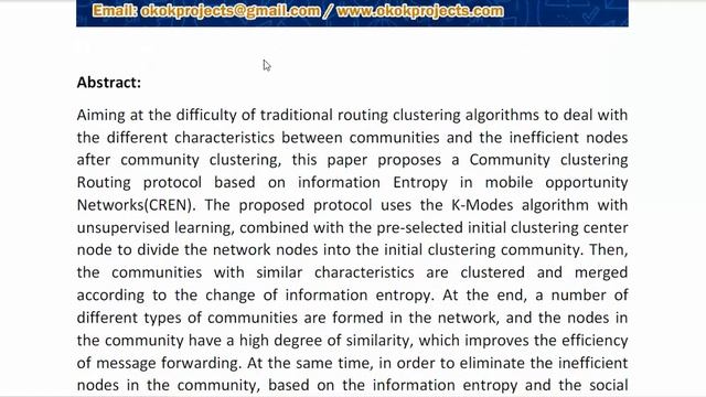 Community Clustering Routing Algorithm Based on Information Entropy in Mobile Opportunity Network