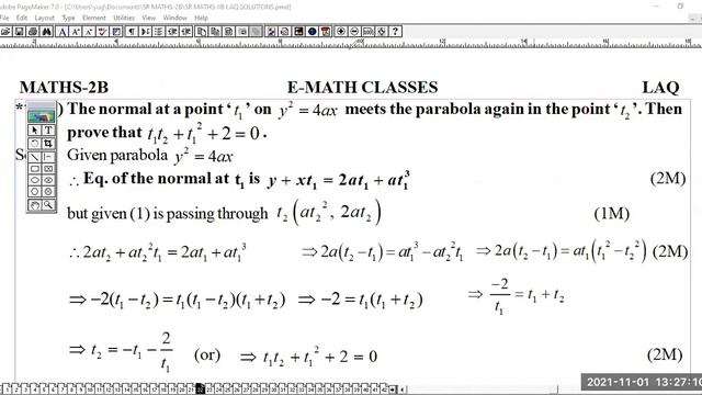 INTERMEDIATE MATHS 2B TOPIC PARABOLA LAQ EXPLANATION COMPLETE FOLLOW PLAY LIST MUST SEE..