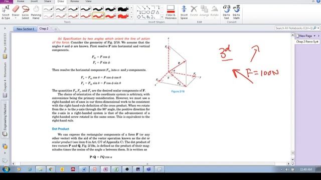 Chap 2.7 - Rectangular components (three dimensional) (c): Convert force into vector using angles