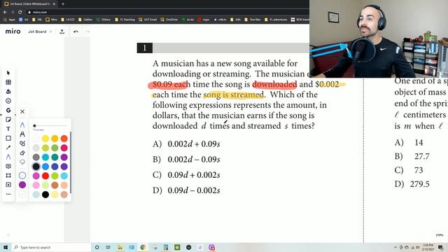 SAT Practice Exam 2 Calculator #1