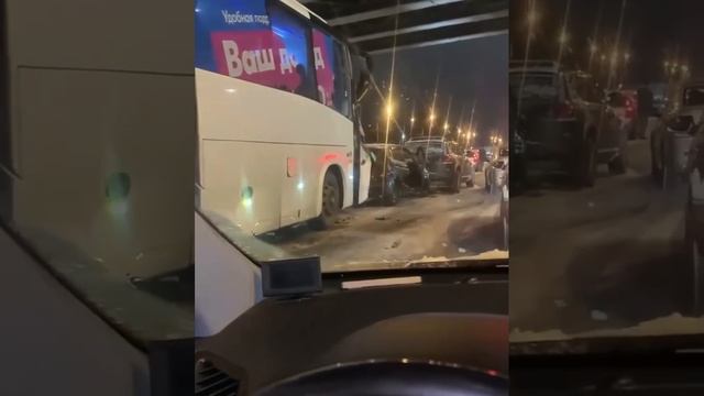 ‼️На Ленинградском шоссе произошла массовая авария — есть пострадавшие‼️
