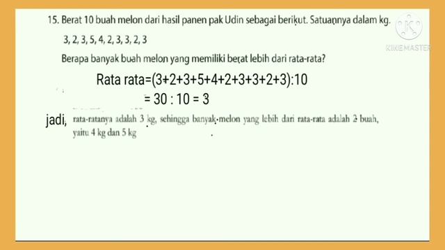 Kunci jawaban LATIHAN SOAL Matematika kelas 6SD hal.190,191,192,193 no.11-12 || Statistika