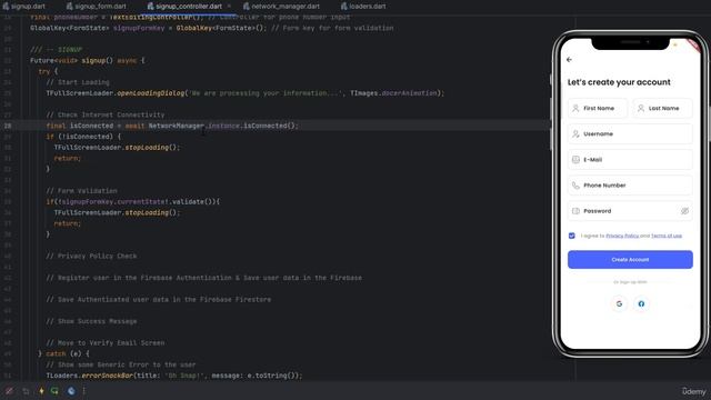 35. Implement Firebase Email Authentication and Firestore in Flutter