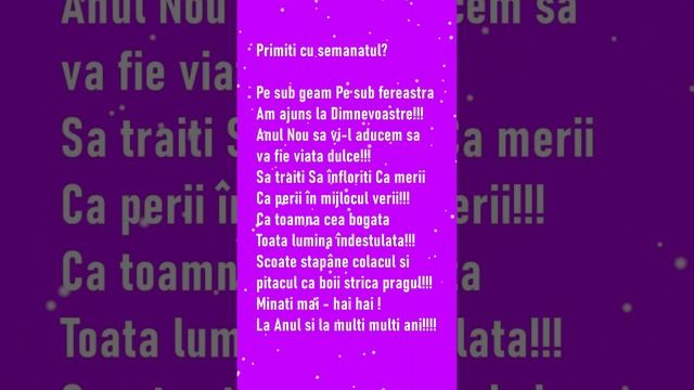 🔴 Primiti cu semanatul?🔔🌲🤗🎅🏻🌲⛄❄️❄️#moldova #cusemanatu #SfintuVasile #CuAnulNouPeVechi