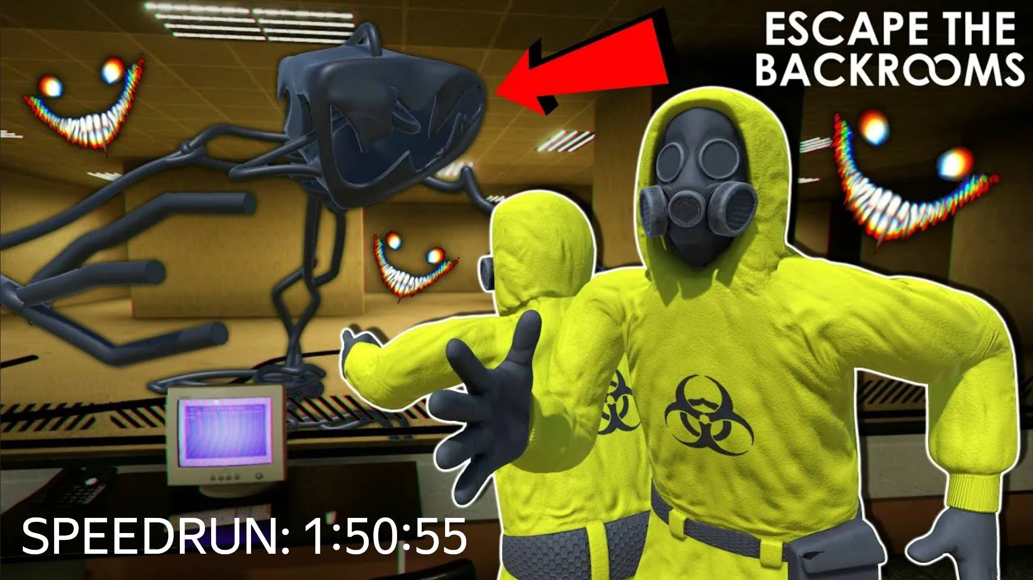 Escape the backrooms speedrun 1:50:55|Спидран в двоем