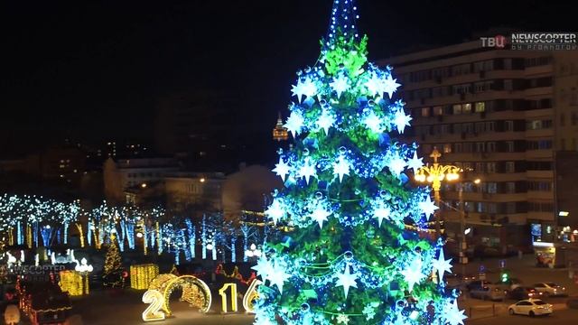 Новогодняя Москва с воздуха от ТВЦ