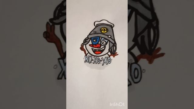 нарисовал снеговика А4
