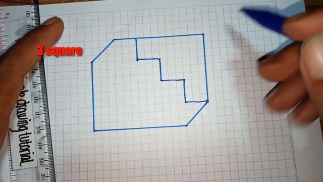 cara menggambar 3d tangga ilusi optik - 3d trick art on graph paper