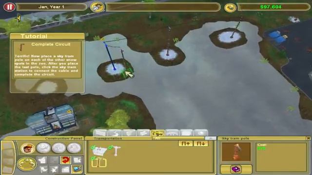 Zoo Tycoon 2 - Campaign - Endangered Species Tutorials - Tutorial 2 Sky Trams (360p)