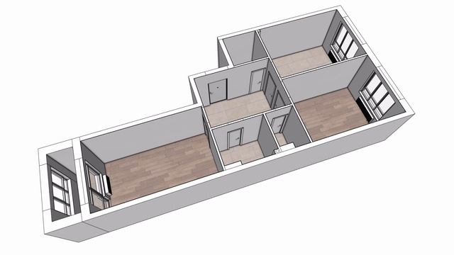 Разработка проекта плана и 3D модели трехкомнатной квартиры – первый этап работы над проектом.