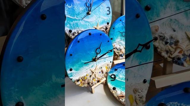 Море  #handmade #часыизэпоксидки #resinart #часыизсмолы #epoxy #часыморе #лето2024