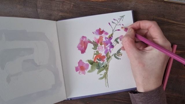 Рисую летние цветы акварелью