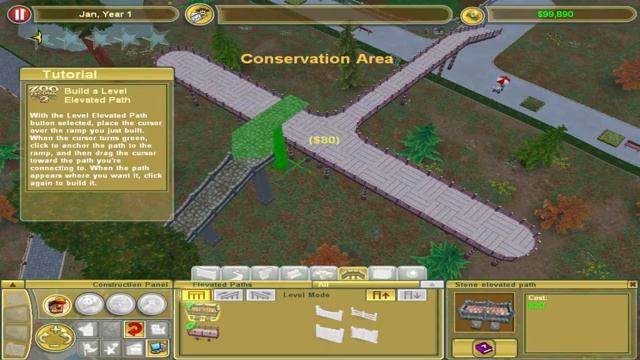 Zoo Tycoon 2 - Campaign - Endangered Species Tutorials - Tutorial 1 Elevated Paths (360p)