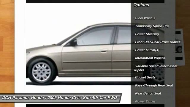 2005 HONDA CIVIC SDN Paramus, NJ PH5S069A