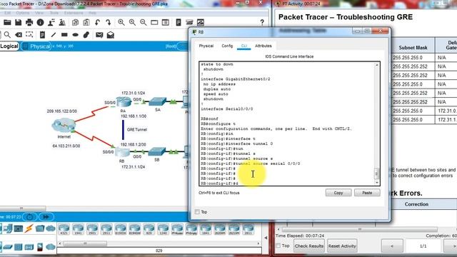 7.2.2.4 Packet Tracer - Troubleshooting GRE