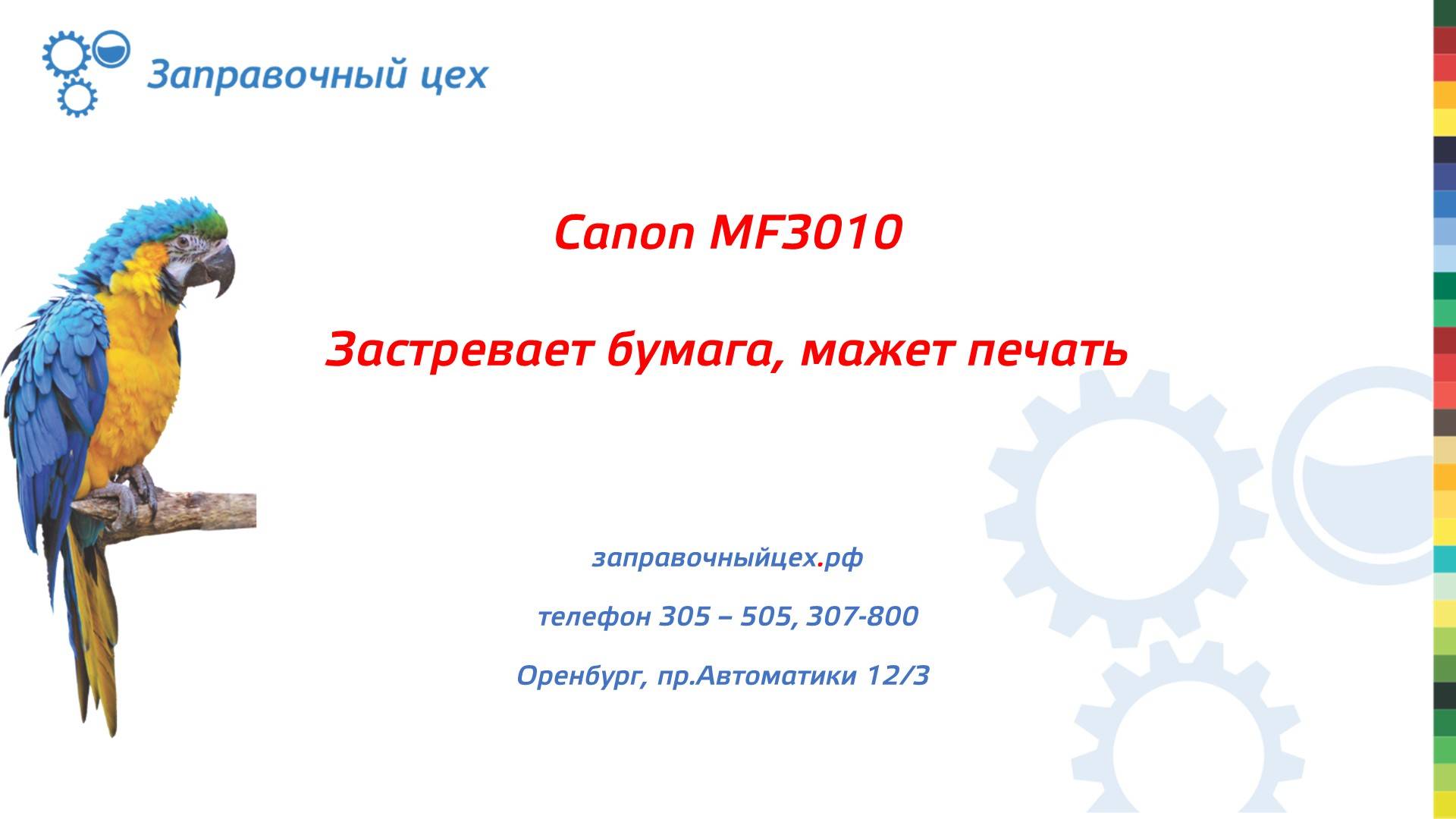 Canon MF3010: мажет печать, застревает бумага