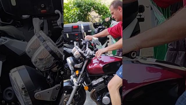 Honda CB400SF холодный старт, горячий старт, и газ газ!