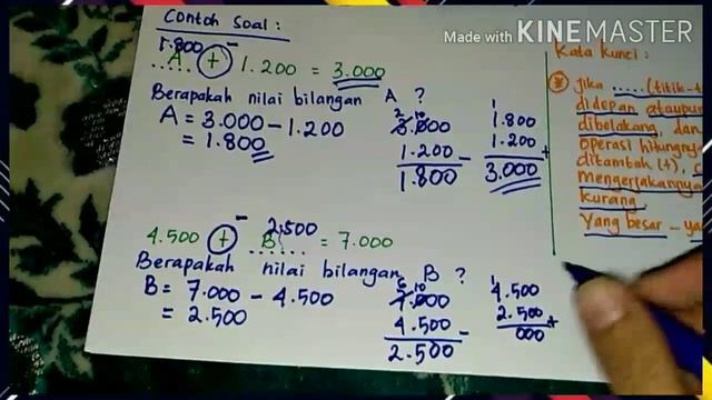 MENGHITUNG SUKU BILANGAN CACAH YANG BELUM DIKETAHUI PADA OPERASI HITUNG (Matematika kelas 3 Tema 4)