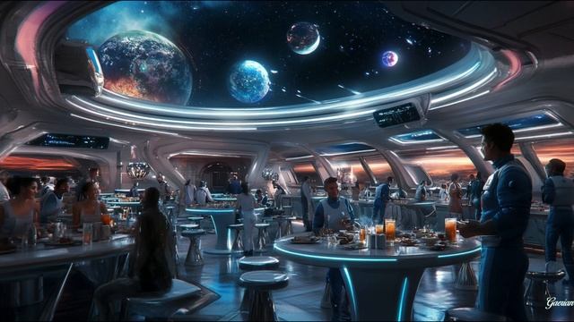 Views of the Cafetaria in the Starship