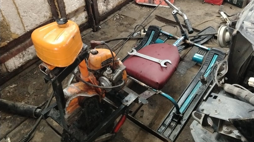 снегокат с мотором от бензопилы