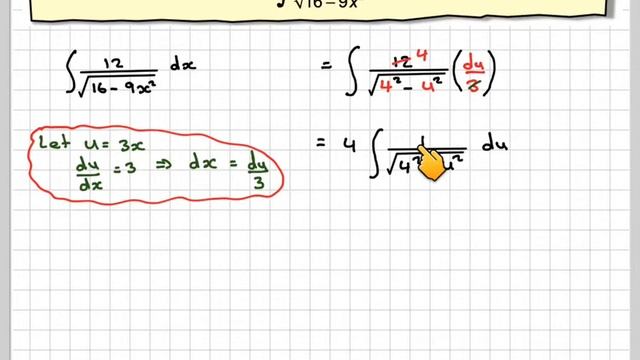 An indefinite integral leading to arcsin