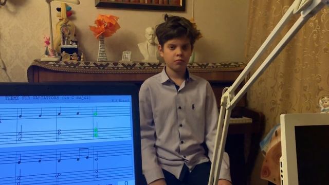 Семён (особенный ребёнок). Определение тактового размера - Сольфеджио До мажор мелодии №№ 11, 12.