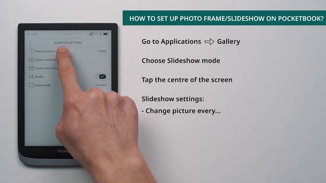 Как настроить режим фоторамки/слайд-шоу на PocketBook