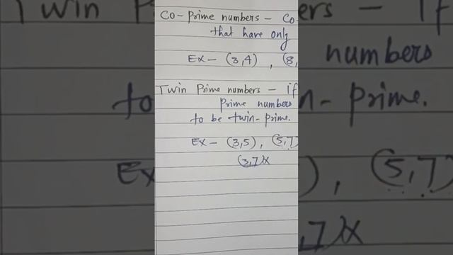 Co- prime and Twin Prime numbers