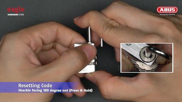 [110] ABUS 145/20 20mm Aluminium Combination Padlock with resettable code - Silver (EAGLE)